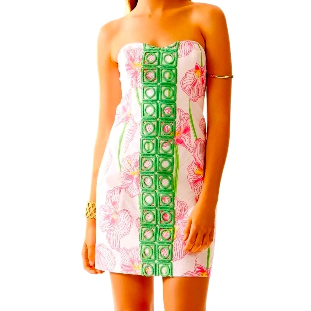 228.00 NWT LILLY PULITZER  ANGELA DRESS RESORT WHITE CLOVER CUP